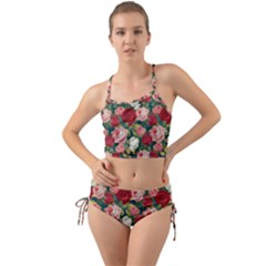 Roses Repeat Floral Bouquet Mini Tank Bikini Set