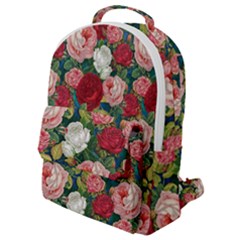 Roses Repeat Floral Bouquet Flap Pocket Backpack (small)