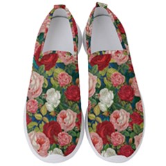 Roses Repeat Floral Bouquet Men s Slip On Sneakers