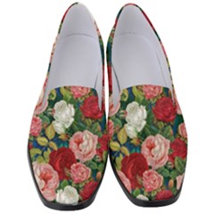 Roses Repeat Floral Bouquet Women s Classic Loafer Heels by Nexatart