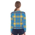 Plaid Tartan Scottish Blue Yellow Women s Long Sleeve Tee View2