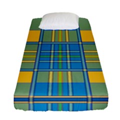 Plaid Tartan Scottish Blue Yellow Fitted Sheet (single Size) by Nexatart