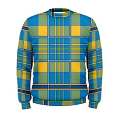 Plaid Tartan Scottish Blue Yellow Men s Sweatshirt