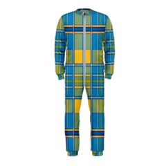 Plaid Tartan Scottish Blue Yellow Onepiece Jumpsuit (kids)