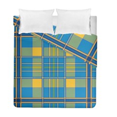 Plaid Tartan Scottish Blue Yellow Duvet Cover Double Side (full/ Double Size) by Nexatart