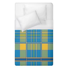 Plaid Tartan Scottish Blue Yellow Duvet Cover (single Size)