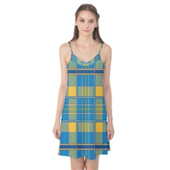 Plaid Tartan Scottish Blue Yellow Camis Nightgown