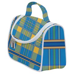 Plaid Tartan Scottish Blue Yellow Satchel Handbag