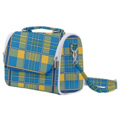 Plaid Tartan Scottish Blue Yellow Satchel Shoulder Bag