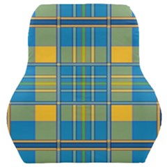 Plaid Tartan Scottish Blue Yellow Car Seat Back Cushion 