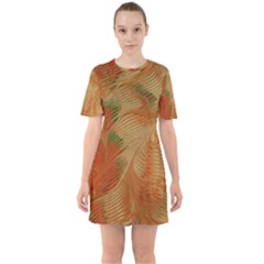 Mottle Color Movement Colorful Sixties Short Sleeve Mini Dress by Nexatart