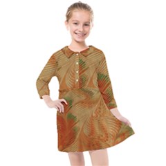 Mottle Color Movement Colorful Kids  Quarter Sleeve Shirt Dress