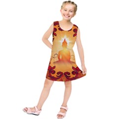 Buddah With Light Effect Kids  Tunic Dress by FantasyWorld7