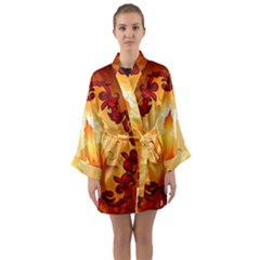 Buddah With Light Effect Long Sleeve Kimono Robe by FantasyWorld7