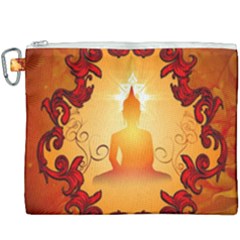 Buddah With Light Effect Canvas Cosmetic Bag (xxxl) by FantasyWorld7