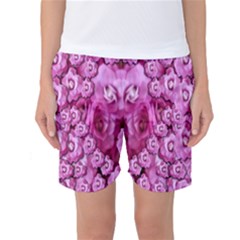 Happy Florals  Giving  Peace Ornate Women s Basketball Shorts by pepitasart