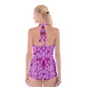 Happy Florals  Giving  Peace Ornate Boyleg Halter Swimsuit  View2