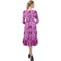 Happy Florals  Giving  Peace Ornate Ruffle End Midi Chiffon Dress View2