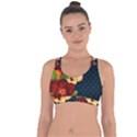 All Good Things - Floral Pattern Cross String Back Sports Bra View1