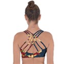 All Good Things - Floral Pattern Cross String Back Sports Bra View2