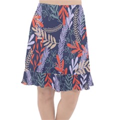 Summer Leaves Fishtail Chiffon Skirt