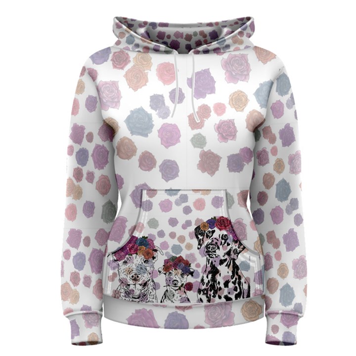 Flower Pup Women s Pullover Hoodie