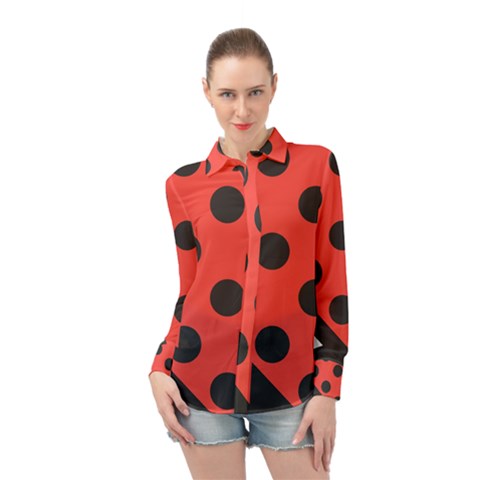 Bug Cubism Flat Insect Pattern Long Sleeve Chiffon Shirt by BangZart