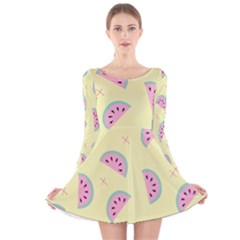 Watermelon Wallpapers  Creative Illustration And Pattern Long Sleeve Velvet Skater Dress