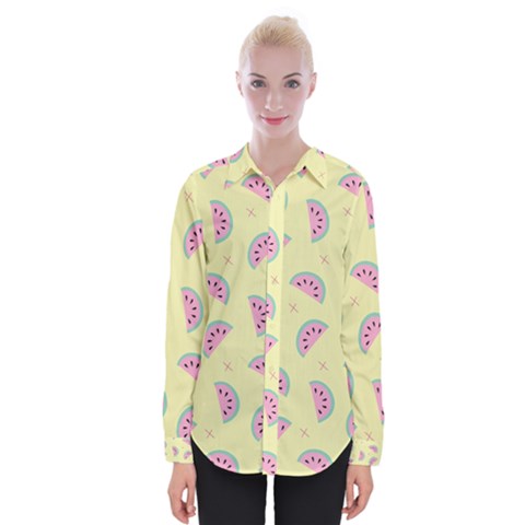 Watermelon Wallpapers  Creative Illustration And Pattern Womens Long Sleeve Shirt by BangZart