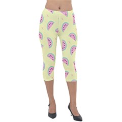 Watermelon Wallpapers  Creative Illustration And Pattern Lightweight Velour Capri Leggings  by BangZart