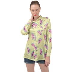 Watermelon Wallpapers  Creative Illustration And Pattern Long Sleeve Satin Shirt