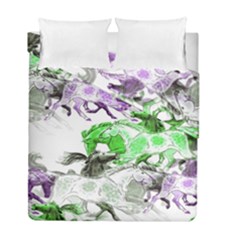 Horse Animal World Green Duvet Cover Double Side (full/ Double Size) by BangZart