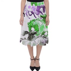 Horse Animal World Green Classic Midi Skirt by BangZart