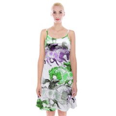 Horse Animal World Green Spaghetti Strap Velvet Dress