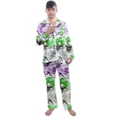 Horse Animal World Green Men s Satin Pajamas Long Pants Set by BangZart