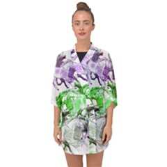 Horse Animal World Green Half Sleeve Chiffon Kimono by BangZart