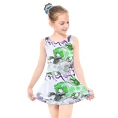 Horse Animal World Green Kids  Skater Dress Swimsuit by BangZart