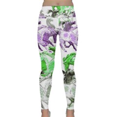 Horse Animal World Green Lightweight Velour Classic Yoga Leggings by BangZart