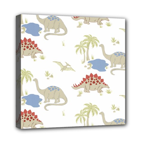 Dinosaur Animal Art Pattern Mini Canvas 8  X 8  (stretched) by BangZart