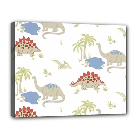 Dinosaur Animal Art Pattern Canvas 14  X 11  (stretched) by BangZart