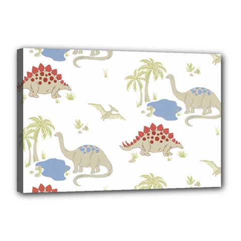 Dinosaur Animal Art Pattern Canvas 18  X 12  (stretched) by BangZart