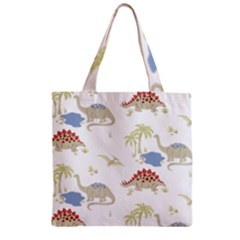 Dinosaur Animal Art Pattern Zipper Grocery Tote Bag by BangZart