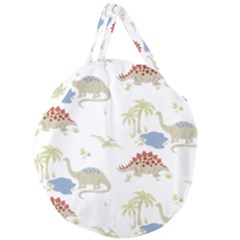 Dinosaur Animal Art Pattern Giant Round Zipper Tote by BangZart