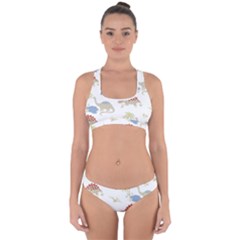 Dinosaur Animal Art Pattern Cross Back Hipster Bikini Set by BangZart