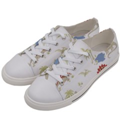 Dinosaur Animal Art Pattern Women s Low Top Canvas Sneakers by BangZart