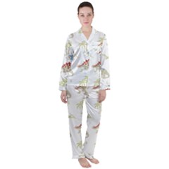 Dinosaur Animal Art Pattern Satin Long Sleeve Pyjamas Set by BangZart