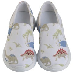 Dinosaur Animal Art Pattern Kids  Lightweight Slip Ons by BangZart