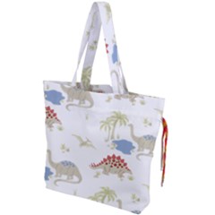 Dinosaur Animal Art Pattern Drawstring Tote Bag by BangZart