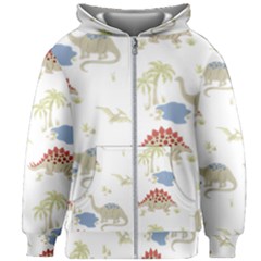 Dinosaur Animal Art Pattern Kids  Zipper Hoodie Without Drawstring by BangZart