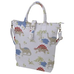 Dinosaur Animal Art Pattern Buckle Top Tote Bag